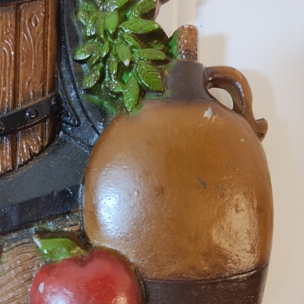 Vintage 1978 HOMCO Metal Wall Decor Plaque Apple Press Cider Jar Rustic Country - Picture 4 of 6